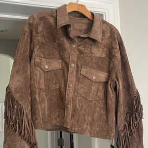 Brown fringe jacket- BRAND NEW WITH TAGS